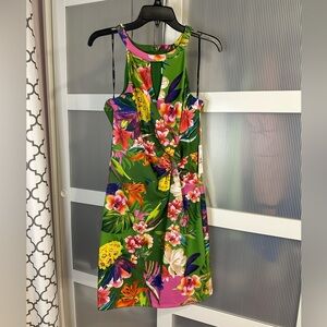 Sienna Sky Green Tropical One-Shoulder Floral Dress